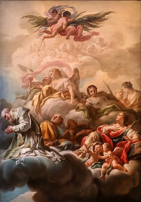 Bozzetti con santi e angeli su nuvole, per la cupola di san nicola dei lorenesi a roma - Museo di Bastia